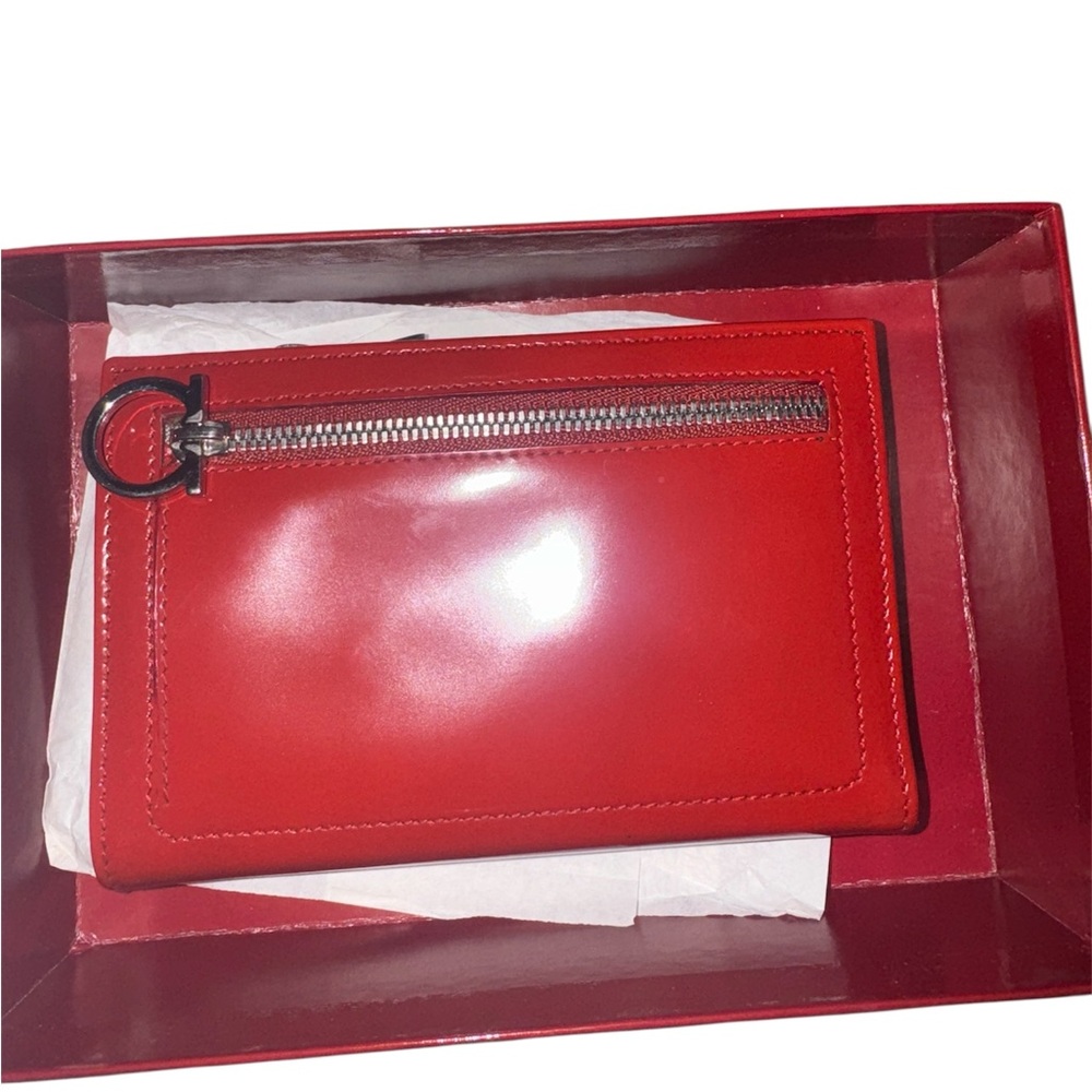 Salvatore Ferragamo authentic Vibrant Red Wallet - Picture 5 of 12